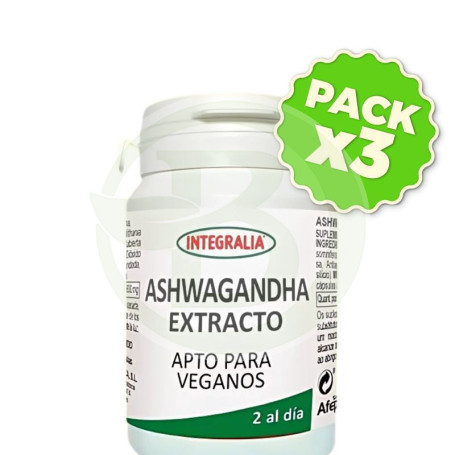 Pack 3x Extracto De Ashwagandha 60 Cápsulas Integralia