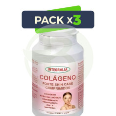Pack 3x Colageno Forte Skin Care 120 Comprimidos Integralia