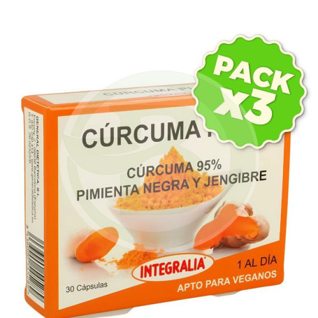 Pack 3x Cúrcuma Plus 30 Cápsulas Integralia