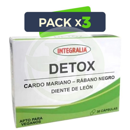 Pack 3x Detox 30 Cápsulas Integralia