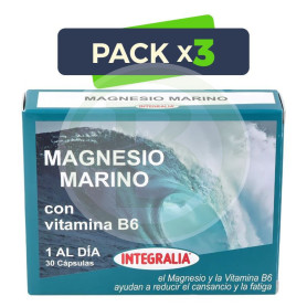 Pack 3x Magnesio Marino con Vitamina B6 30 Cápsulas Integralia