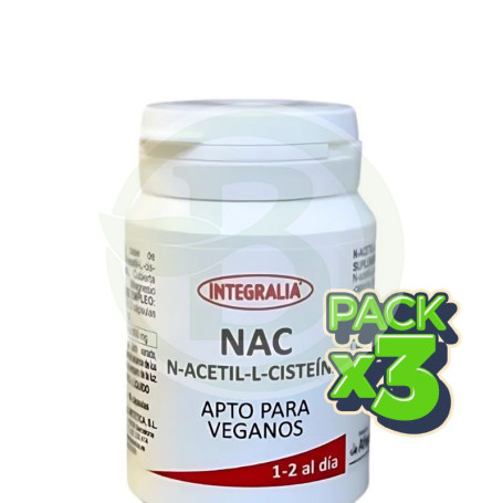 Pack 3x Nac N-Acetil-L-Cisteína 60 Cápsulas Integralia