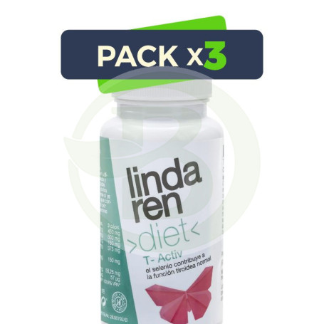 Pack 3x T-Active 90 Cápsulas Lindaren Diet