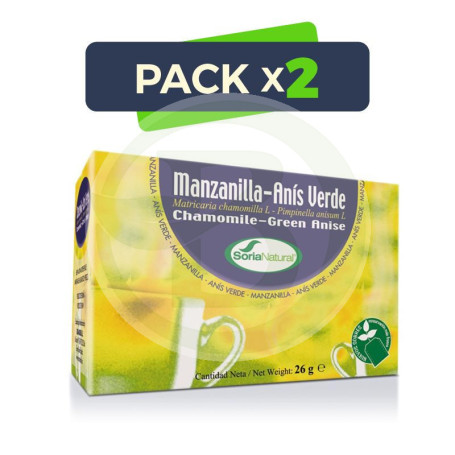Pack 2x Infusiones de Manzanilla con Anís 20 Filtros Soria Natural