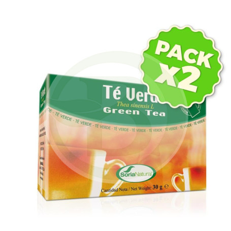 Pack 2x Infusiones de Té Verde 20 Filtros Soria Natural
