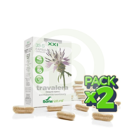 Pack 2x Travalera 33-S 30 Cápsulas Fórmula XXI Soria Natural