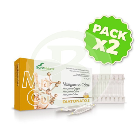 Pack 2x Diatonato 2 (Mn-Cu) 28 Viales Soria Natural