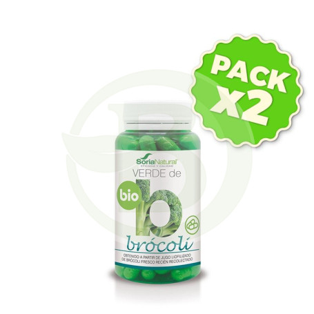 Pack 2x Verde de Brócoli BIO 80 Cápsulas Soria Natural
