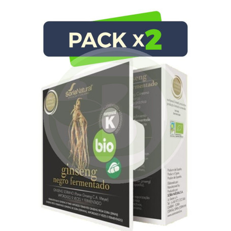 Pack 2x Ginseng Negro Fermentado 24 Cápsulas Soria Natural