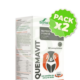 Pack 2x Quemavit 60 Comprimidos Soria Natural