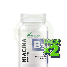 Pack 2x Vitamina B3 Liberación Sostenida 30 Comprimidos Soria Natural