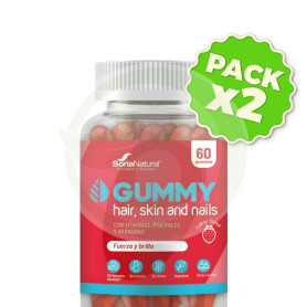Pack 2x Pelo, Piel y Uñas 60 Gominolas Soria Natural