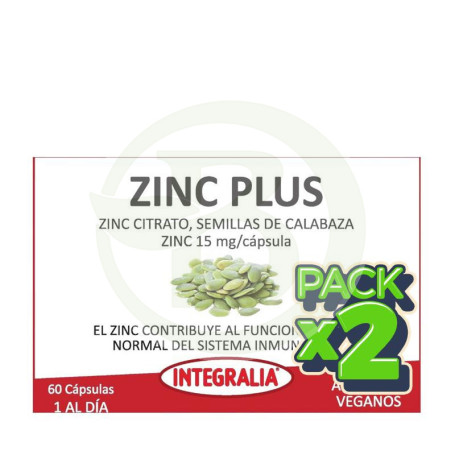 Pack 2x Zinc Plus 60 Cápsulas Integralia