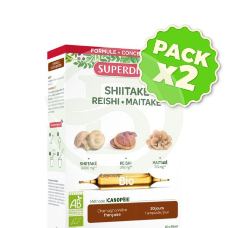 Pack 2x Shitake-Maitake-Reishi BIO 20 Ampollas Super Diet