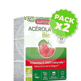 Pack 2x Acerola 1000 (Vitamina C) Bio 24 Comprimidos Superdiet