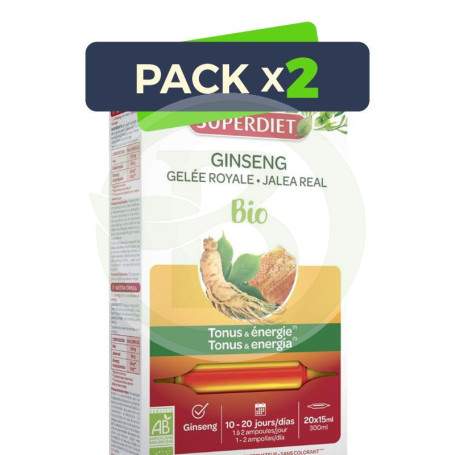 Pack 2x Ginseng Jalea Real Bio 20 Ampollas Superdiet