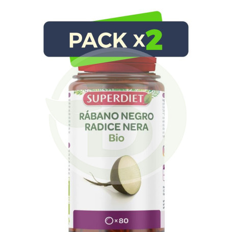 Pack 2x Rábano Negro Bio 80 Comprimidos Superdiet