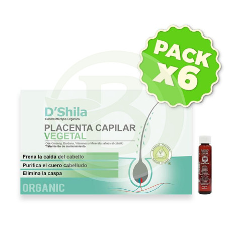 Pack 6x Placenta Vegetal Capilar 25Ml. Shila
