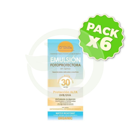 Pack 6x Emulsion Fotoprotectora Spray Spf30 200Ml Shila