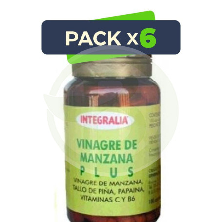 Pack 6x Vinagre de Manzana Plus 100 Cápsulas Integralia