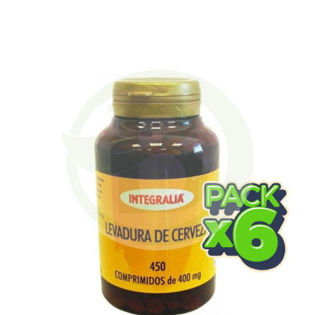 Pack 6x Levadura De Cerveza 450 Comprimidos Integralia