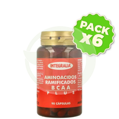 Pack 6x Aminoacidos Ramificados Bcaa 90 Cap Integralia
