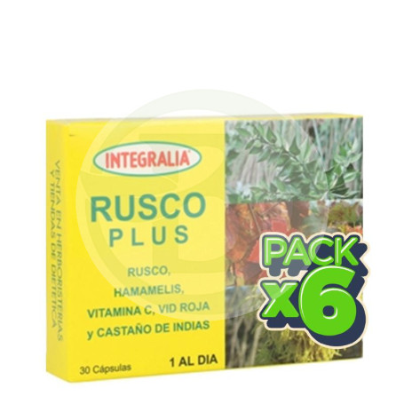Pack 6x Rusco Plus 30 Cápsulas Integralia