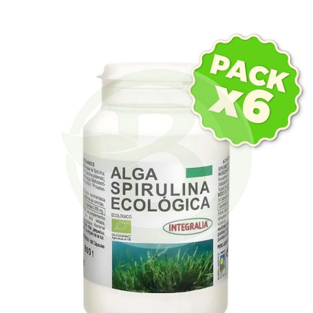Pack 6x Alga Spirulina Eco 100 Cápsulas Integralia