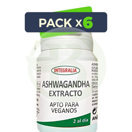 Pack 6x Extracto De Ashwagandha 60 Cápsulas Integralia