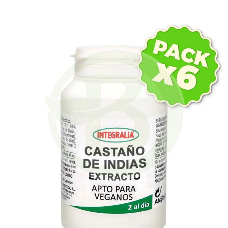 Pack 6x Extracto De Castaño De Indias 60 Cápsulas Integralia