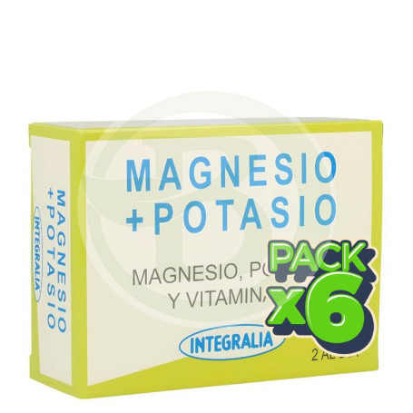 Pack 6x Magnesio + Potasio 120 Cápsulas Integralia