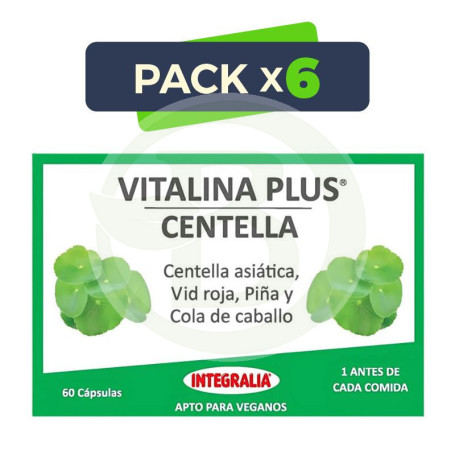Pack 6x Vitalina Plus Centella 60 Cápsulas Integralia