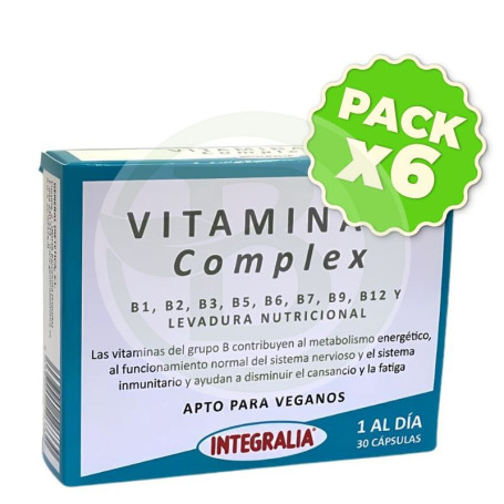 Pack 6x Vitamina B Complex 30 Cápsulas Integralia