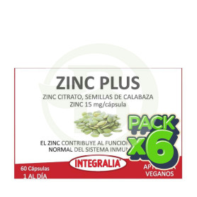 Pack 6x Zinc Plus 60 Cápsulas Integralia