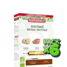 Pack 6x Shitake-Maitake-Reishi BIO 20 Ampollas Super Diet
