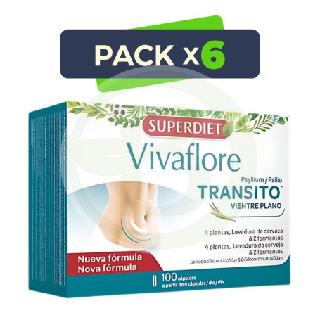 Pack 6x Vivaflore Transito 100 Capsulas Superdiet