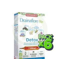 Pack 6x Drainaflore Bio 20 Ampollas Superdiet