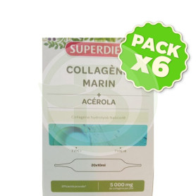 Pack 6x Colageno Marino con Acerola 20 Ampollas Superdiet