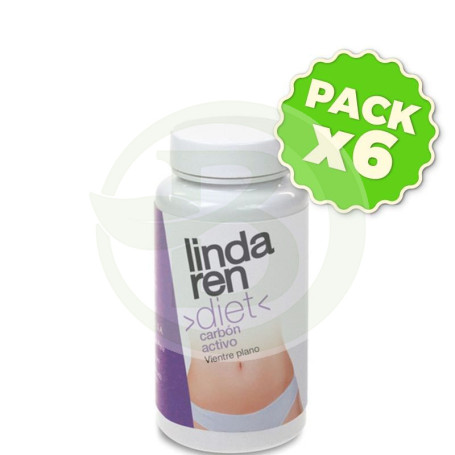 Pack 6x Carbón Activo 60 Cápsulas Linda Ren Diet
