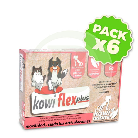 Pack 6x Kowi Flex Plus, 60 Comprimidos Kowi Nature