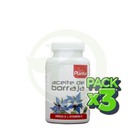 Pack 3x Aceite De Borraja 120 Cápsulas Plantis