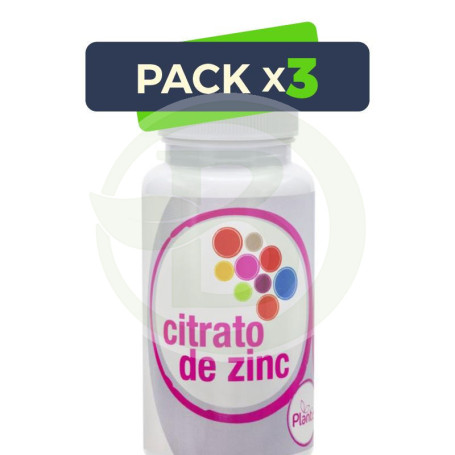 Pack 3x Citrato De Zinc Plantis 60 Cap Plantis