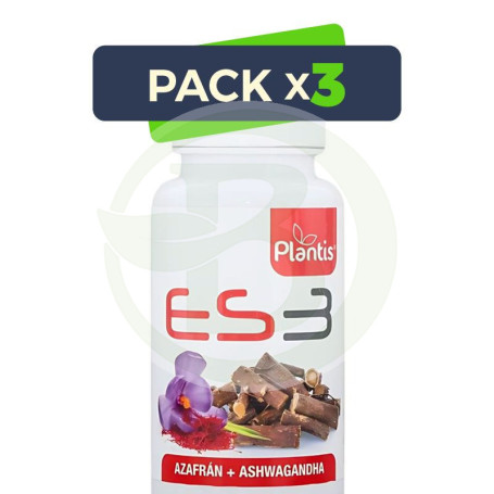 Pack 3x Es3 Azafrán + Ashwagandha 30 Cápsulas Plantis