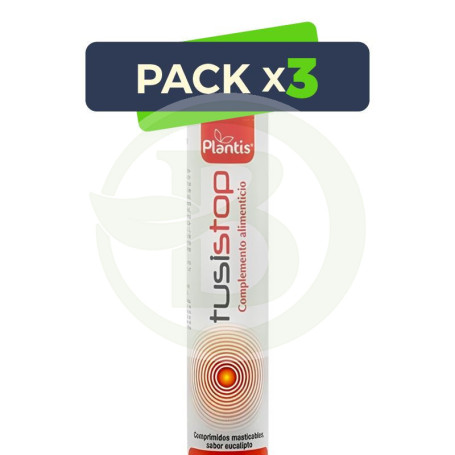 Pack 3x Tusistop 20 Comprimidos Masticables Plantis