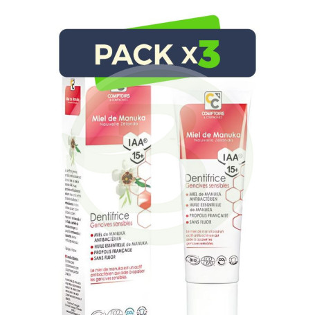 Pack 3x Dentífrico Encía Sensible Miel De Manuka Comptoirs & Compagnies
