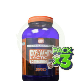 Pack 3x Whey 100% Lactic Competition Chocolate Blanco 1Kg. Megaplus