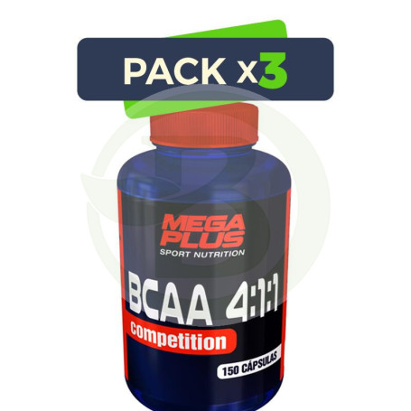 Pack 3x Bcaa 4:1:1 Competition 150 Cápsulas Megaplus