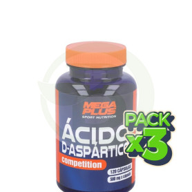 Pack 3x Acido D-Aspartico Competition 120 Cápsulas Megaplus