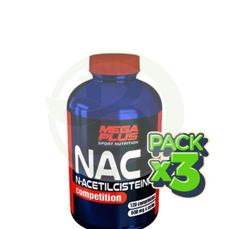 Pack 3x Nac N-Acetilcisteina Competition 120 Comprimidos Megaplus