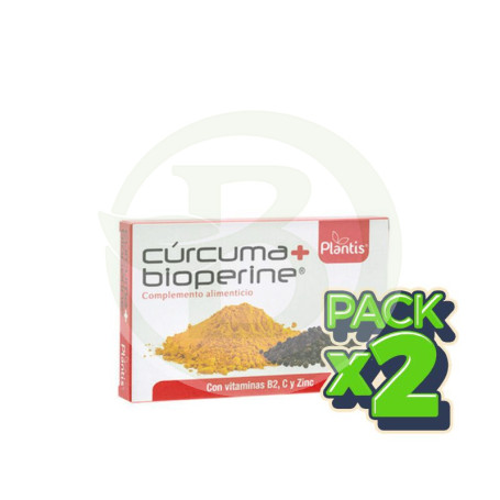 Pack 2x Curcuma con Bioperine 60 Capsulas Plantis